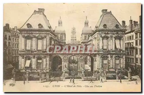 Cartes postales Lyon L'Hotel de Ville Cote au Theatre