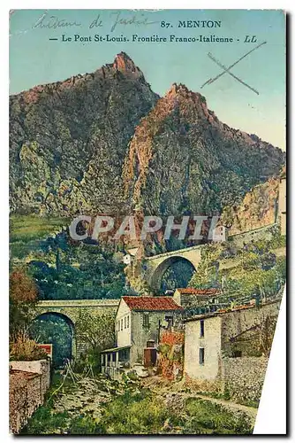 Ansichtskarte AK Menton Le Pont St Louis Frontiere Franco Italienne