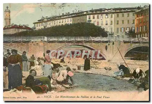 Ansichtskarte AK Nice Les Blanchisseuses du Paillon et le Pont Vieux Folklore