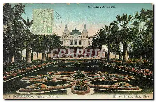 Cartes postales Monte Carlo Casino et Jardins