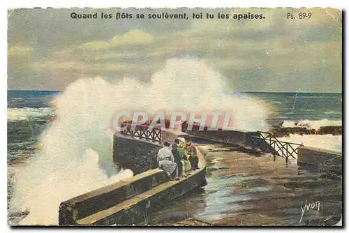 Cartes postales Quand les flots se souvent toi tu les apaises Cote Basque Biarritz Basses Pyrenees Effet de vagu