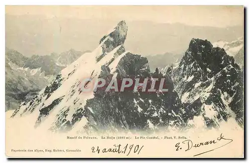 Ansichtskarte AK Massif du Pelvoux La Meije Le Pic Central