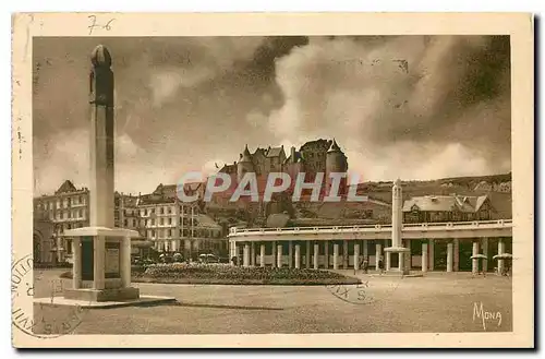 Ansichtskarte AK Les Petits Tableaux de Normandie Dieppe l'Esplanade du Casino et le Vieux Chateau