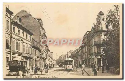 Cartes postales Mulhouse Le Faubourg de Colmar Tramway