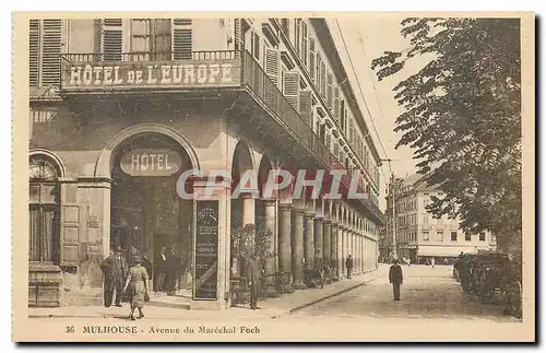 Cartes postales Mulhouse Avenue du Marechal Foch Hotel de l'Europe