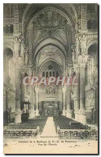 Cartes postales Interieur de la Basilique de N D de Fourviere Vue de l'Entree Lyon