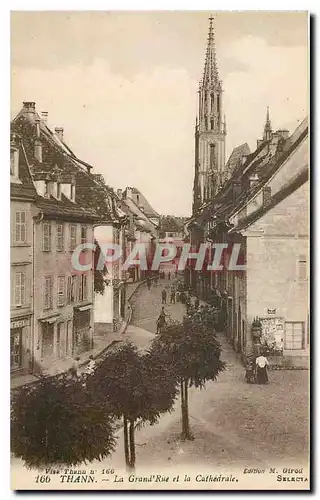 Cartes postales Thann La Grand Rue et la Cathedrale