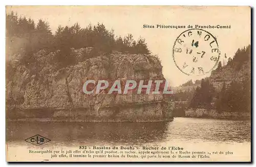 Cartes postales Sites Pitoresques de Franche Comte Bassins du doubs Rocher de l'Echo