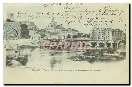 Cartes postales Meaux Vue prise de la Promenade ds Trinitaires Passerelle