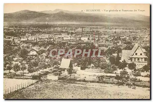 Cartes postales Mulhouse Vue generale et Panorama des Vosges