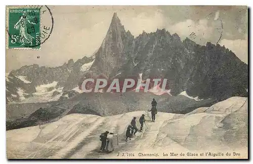 Ansichtskarte AK Chamonix La Mer de Glace et l'Aiguille du Dru