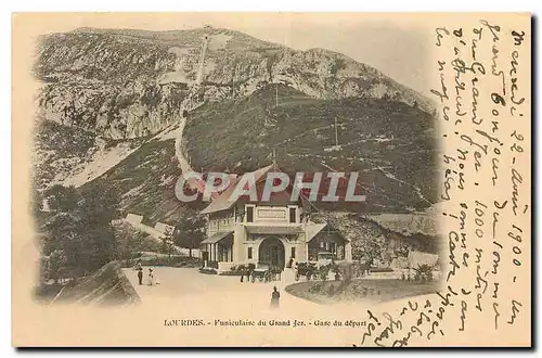 Ansichtskarte AK Lourdes Funiculaire du Grand Jer Gare du depart (carte 1900)