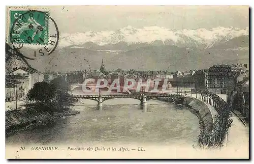 Ansichtskarte AK Grenoble Panorama des Quais et les Alpes