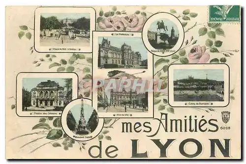 Cartes postales Mes Amities de Lyon