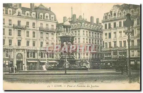 Cartes postales Lyon Place et Fontaine des Jacoubins