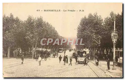 Ansichtskarte AK Marseille Le Prado Tramway