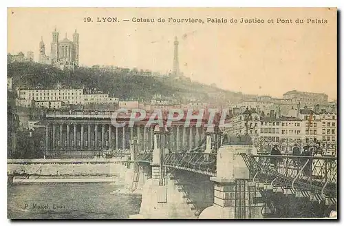 Cartes postales Lyon Coteau de Fourviere Palais de Justice et Pont du Palais