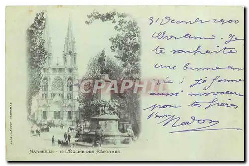 Cartes postales Marseille l'Eglise des Reformes Carte 1900