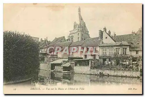 Ansichtskarte AK Dreux Vue sur la Blaise et l'Hotel de Ville Peinture et Vitrerie