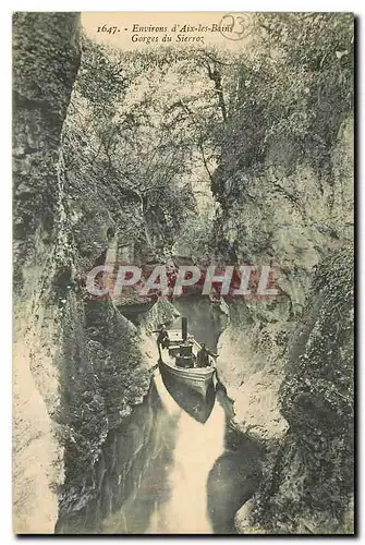 Cartes postales Environs d'Aix les Bains Gorges du Sierroz Bateau