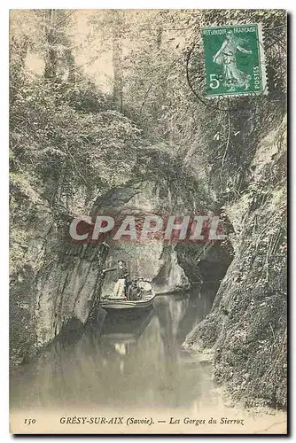 Cartes postales Gresy sur Aix Savoie Les Gorges du Sierroz Bateau