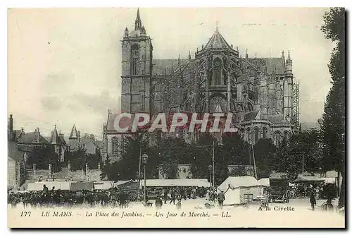 Ansichtskarte AK Le Mans La Place des Jacobins Un Jour de Marche