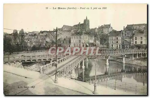 Ansichtskarte AK Le Mans Sarthe Pont en X jete en 1897