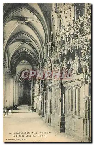 Cartes postales Chartres E et L Cathedrale Le Tour du Choeur