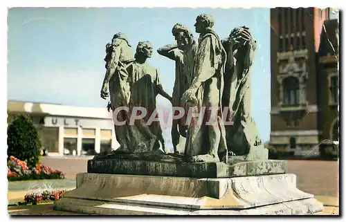 Moderne Karte Calais P de C Monument des 6 Bourgeois