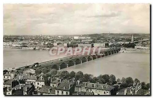 Moderne Karte Bordeaux Gironde Vue generale sur le Pont de Pierre