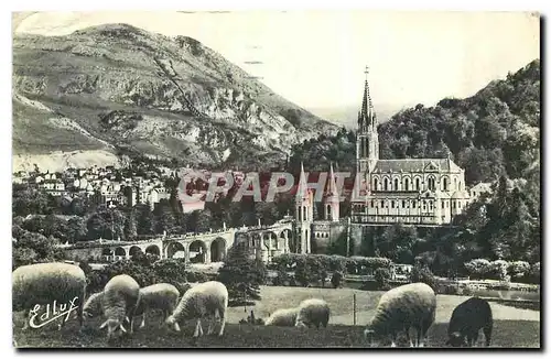 Cartes postales Lourdes La Basilique et le Pic du Jer