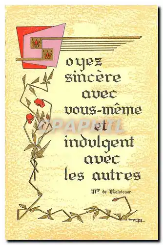 Cartes postales Soyez sincere avec vous-m�me Mme de Maintenon