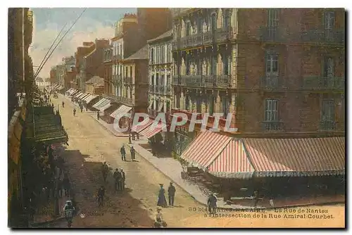 Cartes postales Saint Nazaire La Rue de Nnates a l'Intersection de la Rue Amiral Courbet