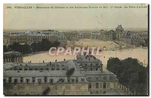 Cartes postales Versailles Panorama du Chateau et des Anciennes Ecuries du Roi Genie La Place d'Armes