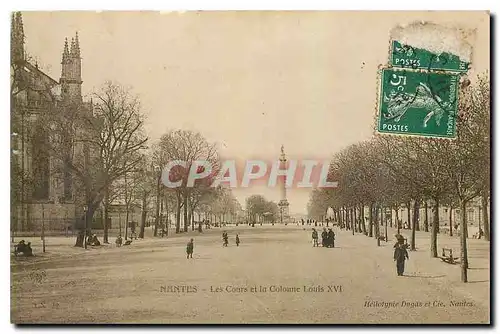 Ansichtskarte AK Nantes Les Cours et la Colonne Louis XVI