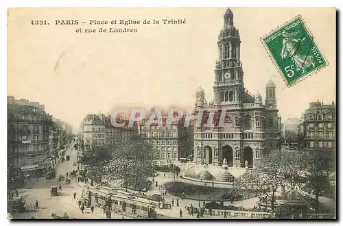 Cartes postales Paris Place et Eglise de la Trinite et rue de Londres