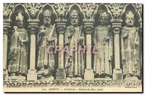 Cartes postales Amiens Cathedrale Galerie des Rois detail