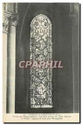 Ansichtskarte AK Cathedrale de Chartres E et L Vitraux de l'Etage interieur Cote Legende de Saint Jean l'Evangeli