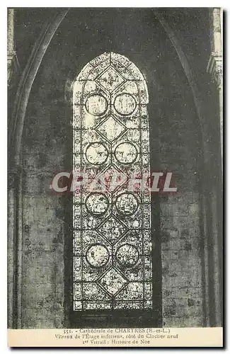 Ansichtskarte AK Cathedrale de Chartres E et L Vitraux de l'Etage interieur Cote Histoire de Noe