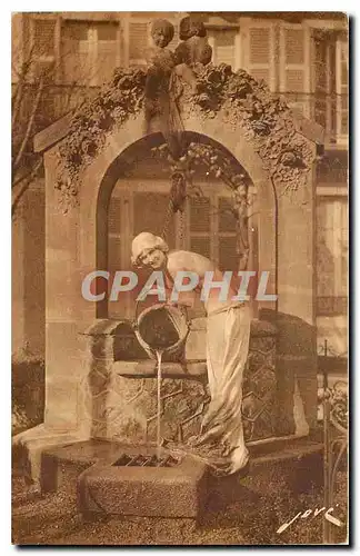 Cartes postales Pau B P La femme au puits Oeuvre de Gabard