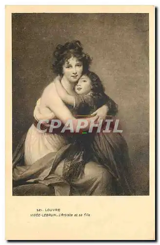 Cartes postales Louvre Vigee Lebrun L'Artiste et sa fille