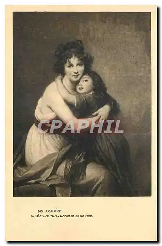 Cartes postales Louvre Vigee Lebrun l'Artiste et sa fille