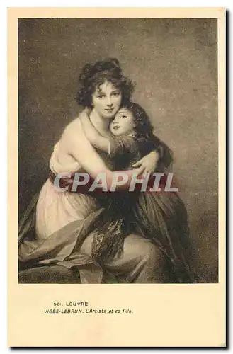 Cartes postales Louvre Vigee lebrun l'Artiste et sa fille