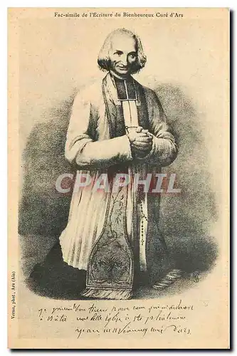 Cartes postales Fac simile de l'Ecriture du Bienheureux Cure d'Ars