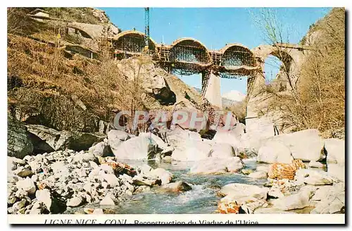 Cartes postales moderne Ligne Nice Coni Reconstruction de Viaduc de l'Isine