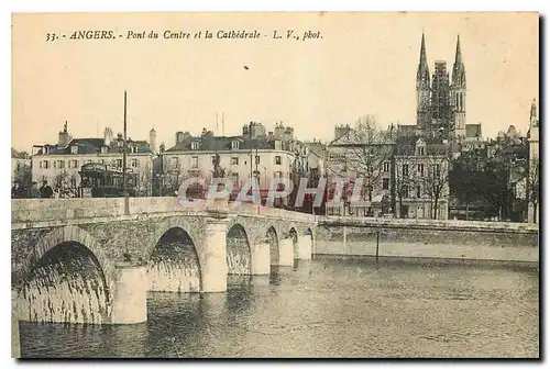 Cartes postales Angers Pont du Center et la cathedrale