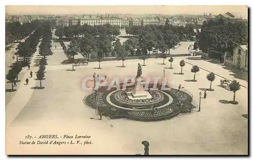 Cartes postales Angers Place Lorraine Statue de David d'Angers