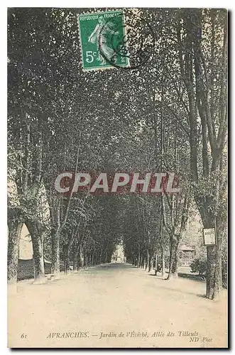 Cartes postales Avranches Jardin de l'Eveche Allee des Tilleuts