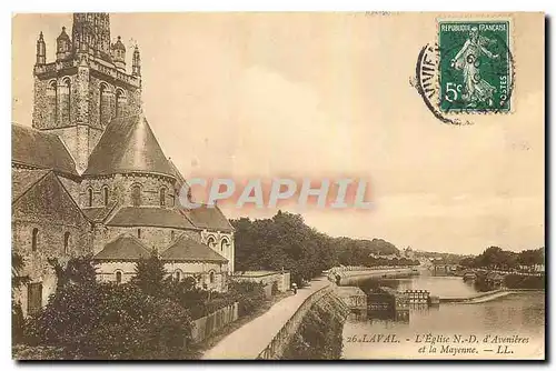 Cartes postales Laval l'Eglise N D d'Avenieres et la Mayenne