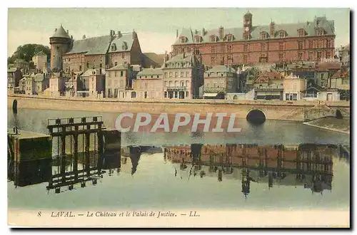 Cartes postales Laval Le Chateau et le Palais de Justice